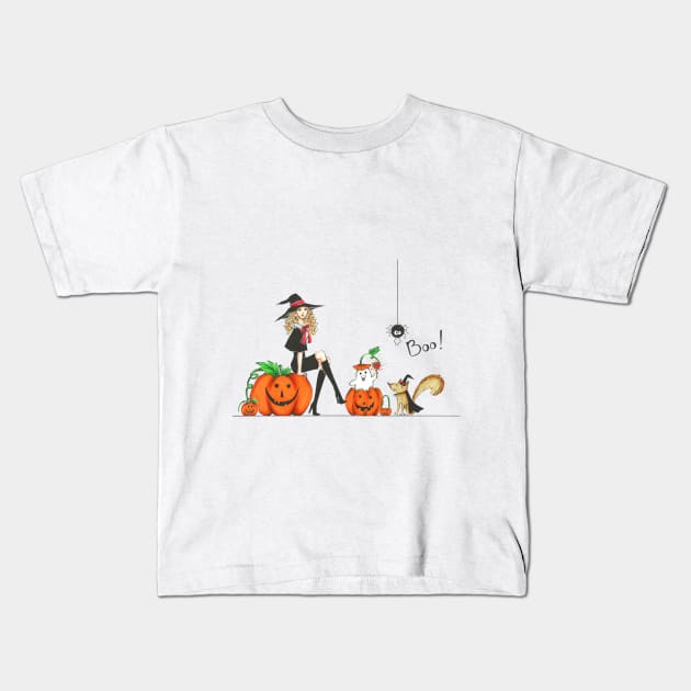 Boo! Kids T-Shirt by Ji Illustrator